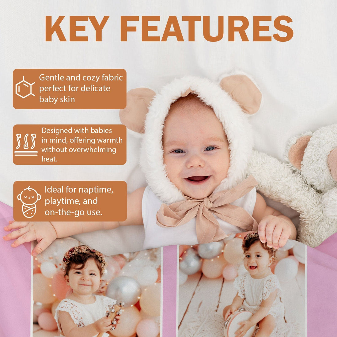 Our Greatest Blessing - Personalized 1st Birthday gift For Baby - Custom Baby Blanket - Elizabethfashions