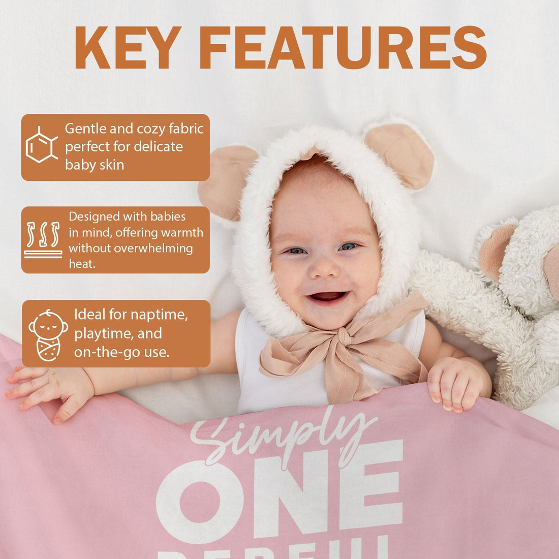 Simply ONEderful - Personalized 1st Birthday gift For Baby - Custom Baby Blanket - Elizabethfashions