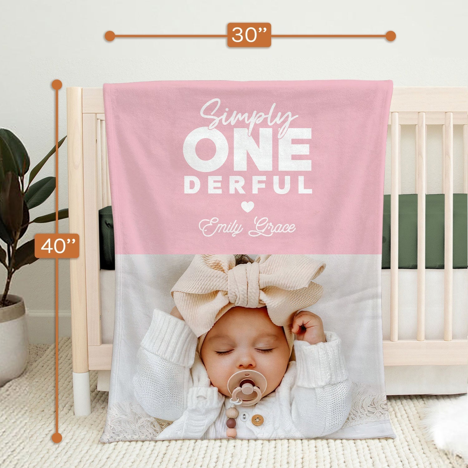 Simply ONEderful - Personalized 1st Birthday gift For Baby - Custom Baby Blanket - Elizabethfashions