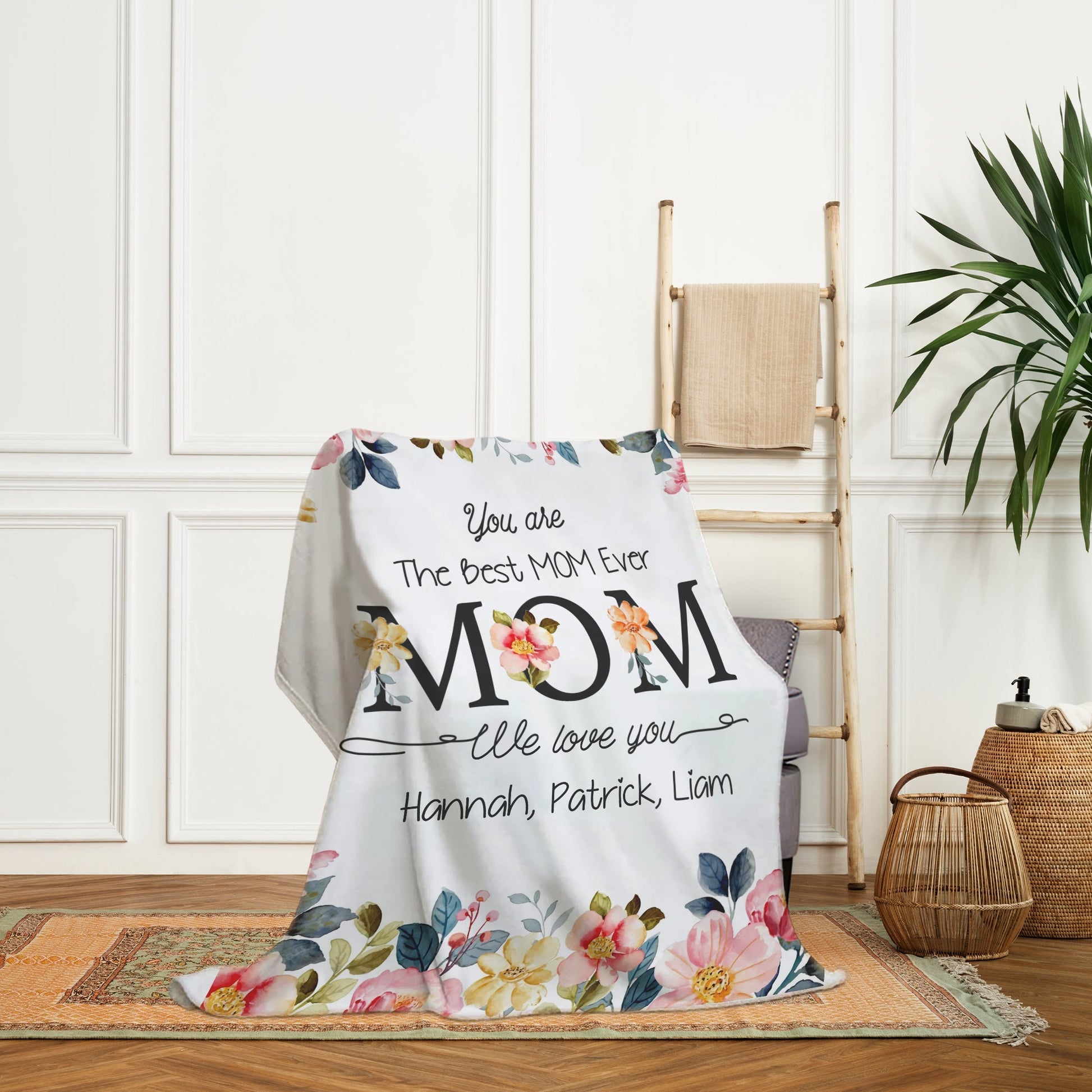 You are the best mom - Personalized Mother's Day or Birthday gift for Mom - Custom Blanket - Elizabethfashions