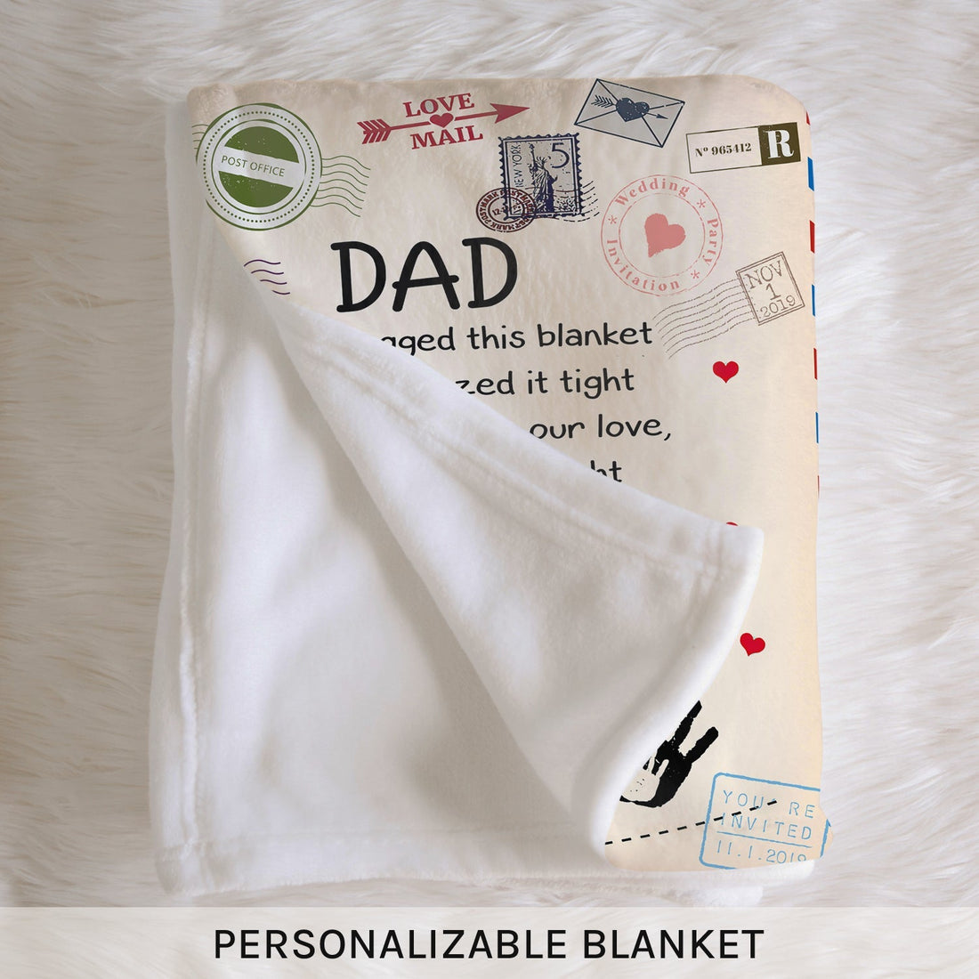Hugged this blanket - Personalized Father's Day gift for Dad   - Custom Blanket - Elizabethfashions