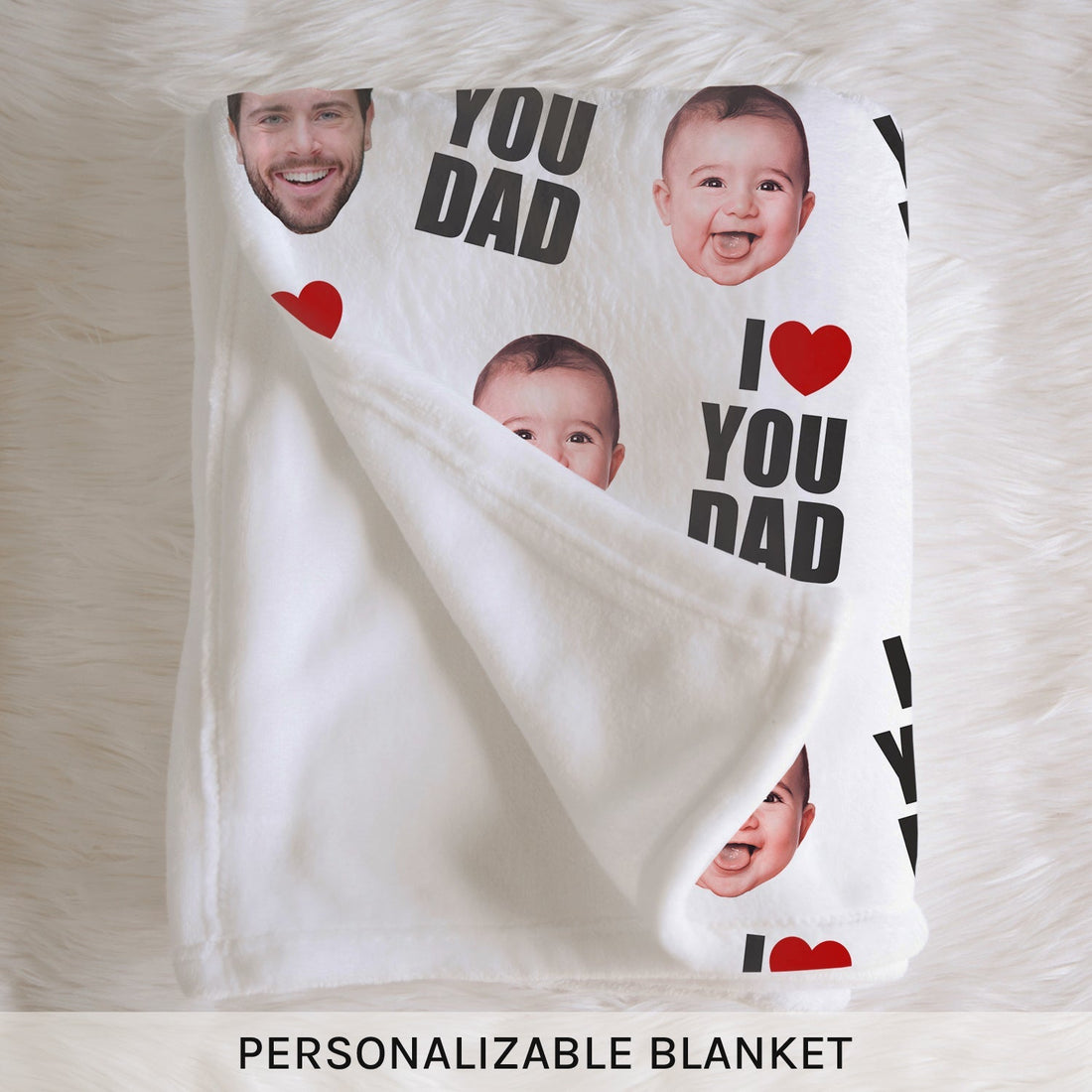 I love you daddy blanket - Personalized Father's Day or Birthday gift For Dad - Custom Blanket - Elizabethfashions