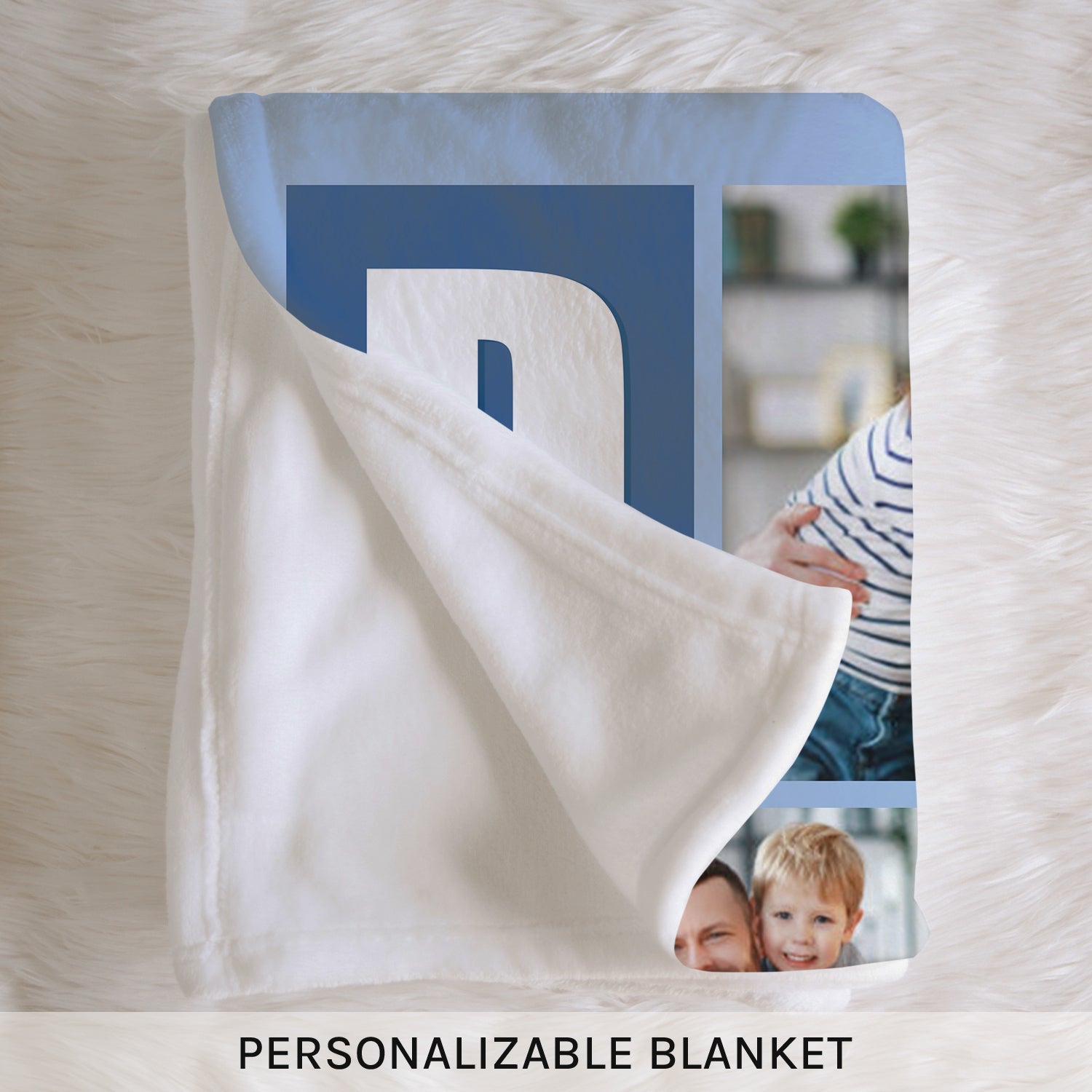 Dad we love you blk - Personalized Father's Day gift For Dad - Custom Blanket - Elizabethfashions