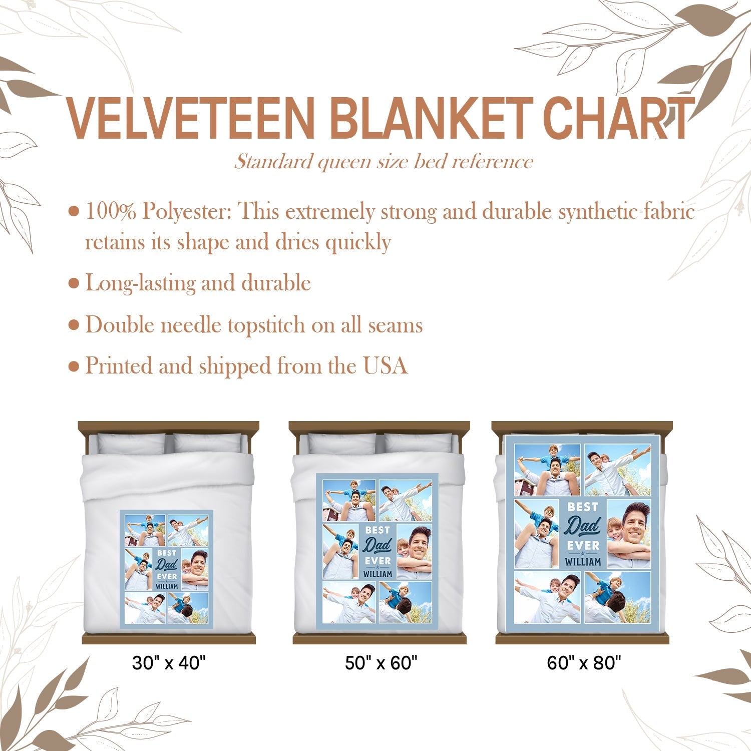 Best DAD ever - Personalized Father's Day or Birthday gift For Dad - Custom Blanket - Elizabethfashions