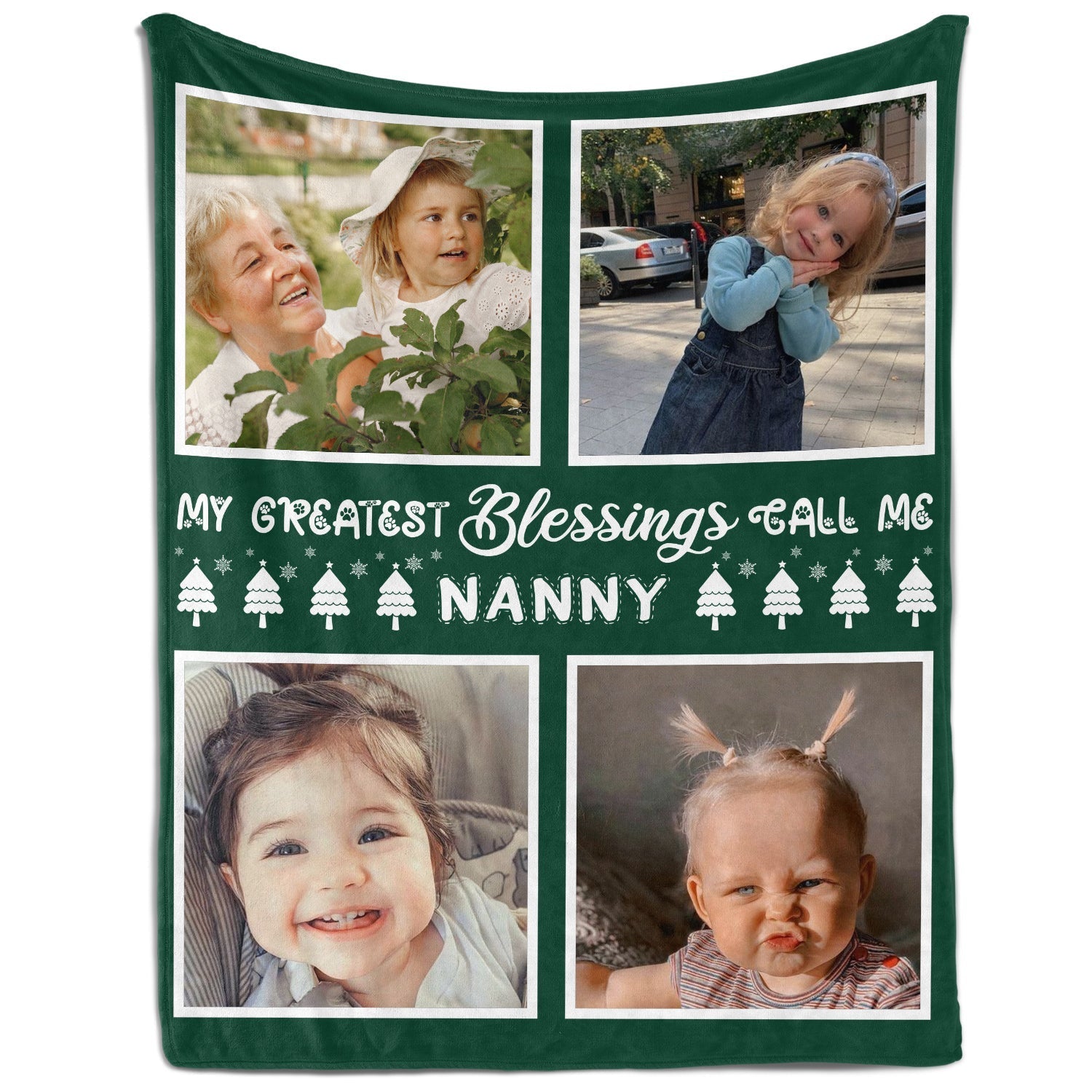 My Greatest Blessings - Personalized Christmas gift For Grandma - Custom Blanket - Elizabethfashions