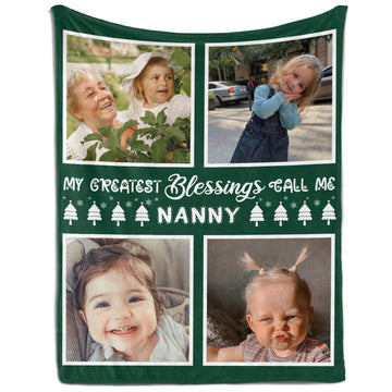 My Greatest Blessings - Personalized Christmas gift For Grandma - Custom Blanket - Elizabethfashions