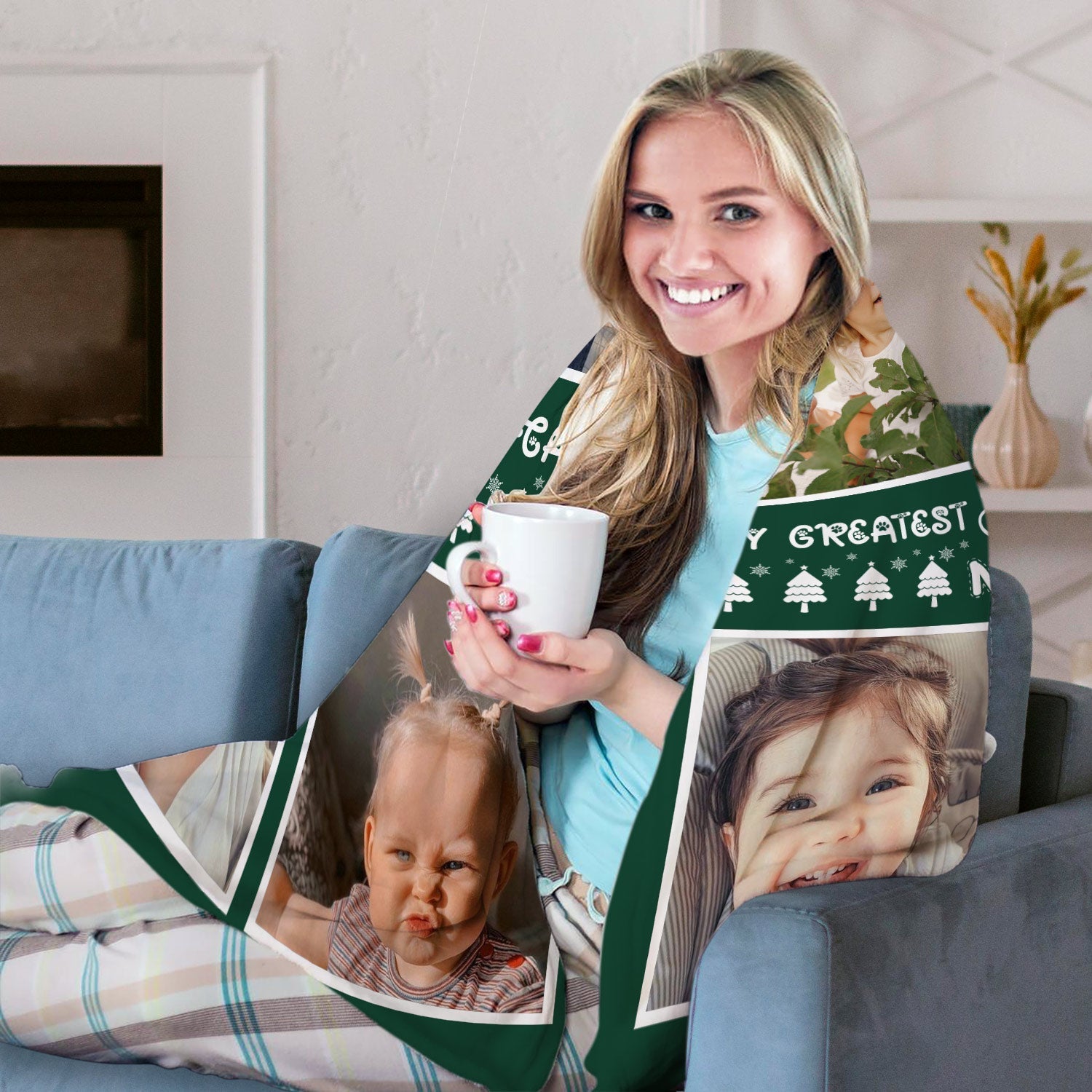 My Greatest Blessings - Personalized Christmas gift For Grandma - Custom Blanket - Elizabethfashions