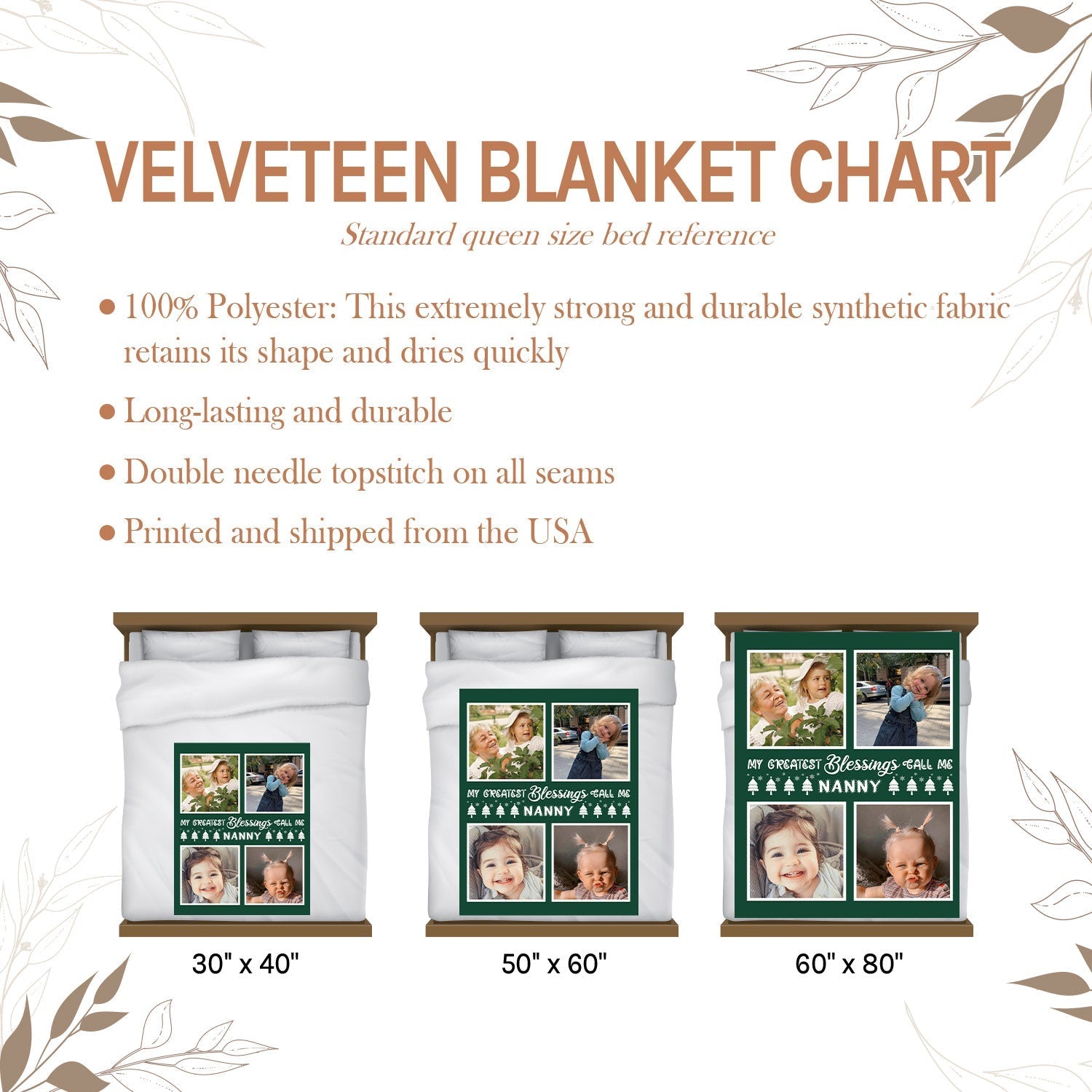 My Greatest Blessings - Personalized Christmas gift For Grandma - Custom Blanket - Elizabethfashions