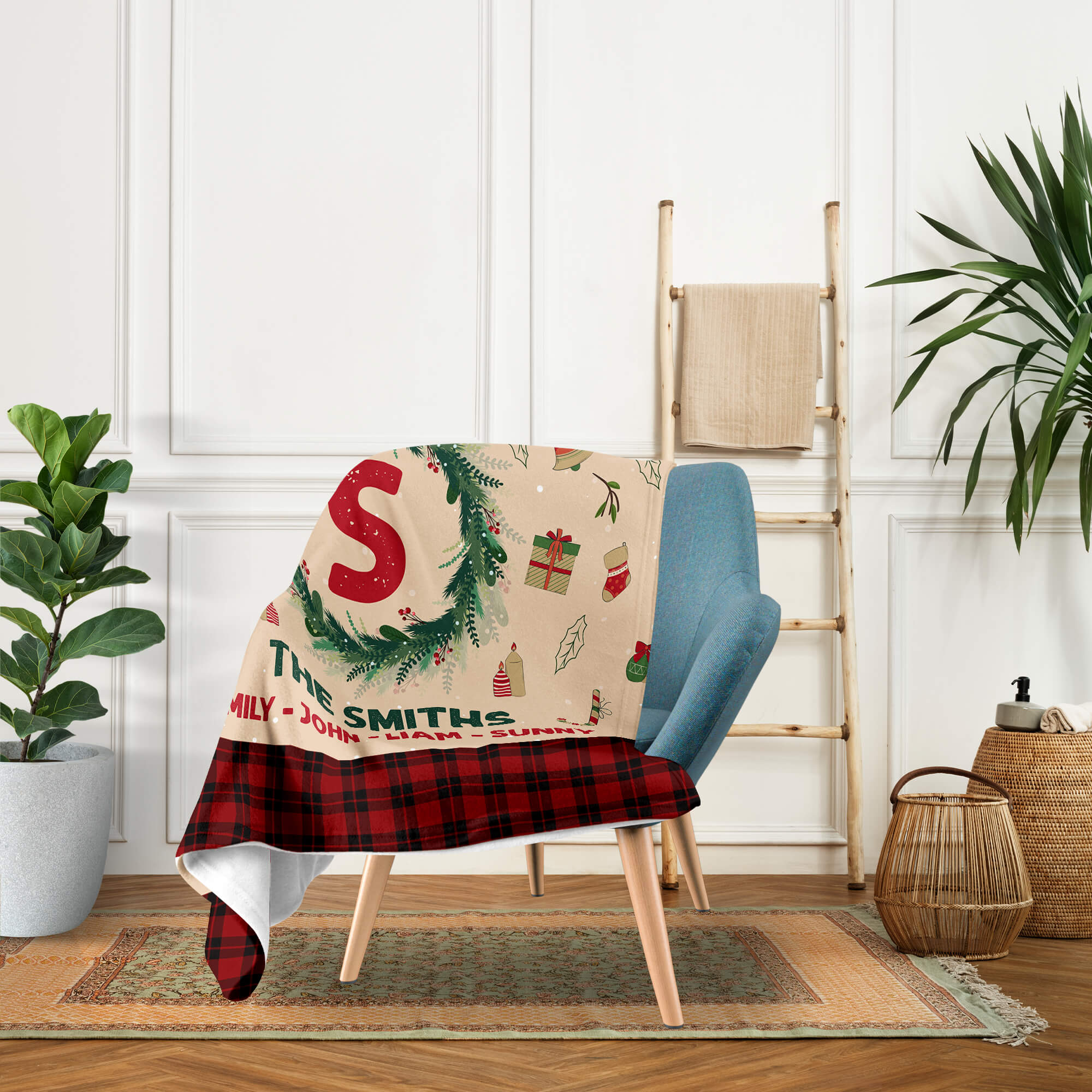 Family Initial - Personalized Christmas gift For Family - Custom Blanket - Elizabethfashions