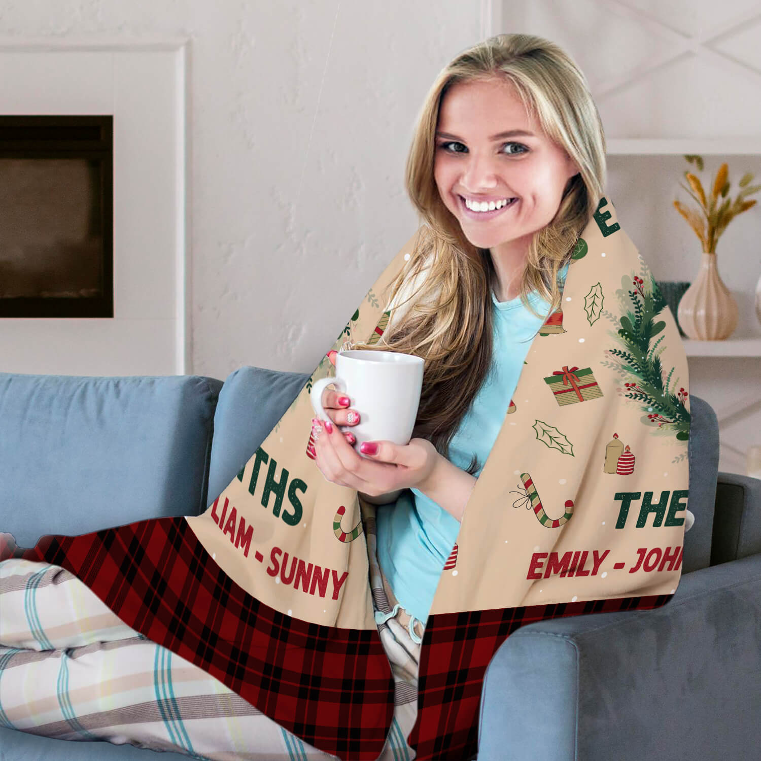 Family Initial - Personalized Christmas gift For Family - Custom Blanket - Elizabethfashions