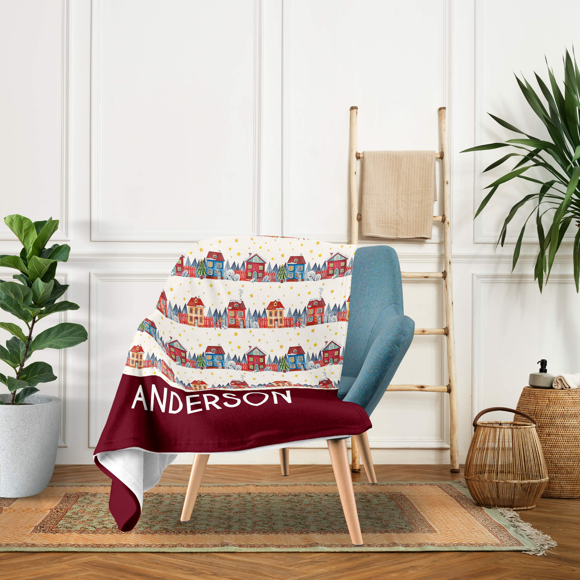 Traditional Rustic Winter - Personalized Christmas gift For Family - Custom Blanket - Elizabethfashions