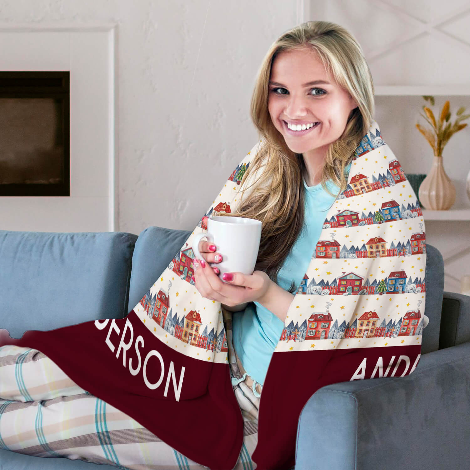 Traditional Rustic Winter - Personalized Christmas gift For Family - Custom Blanket - Elizabethfashions