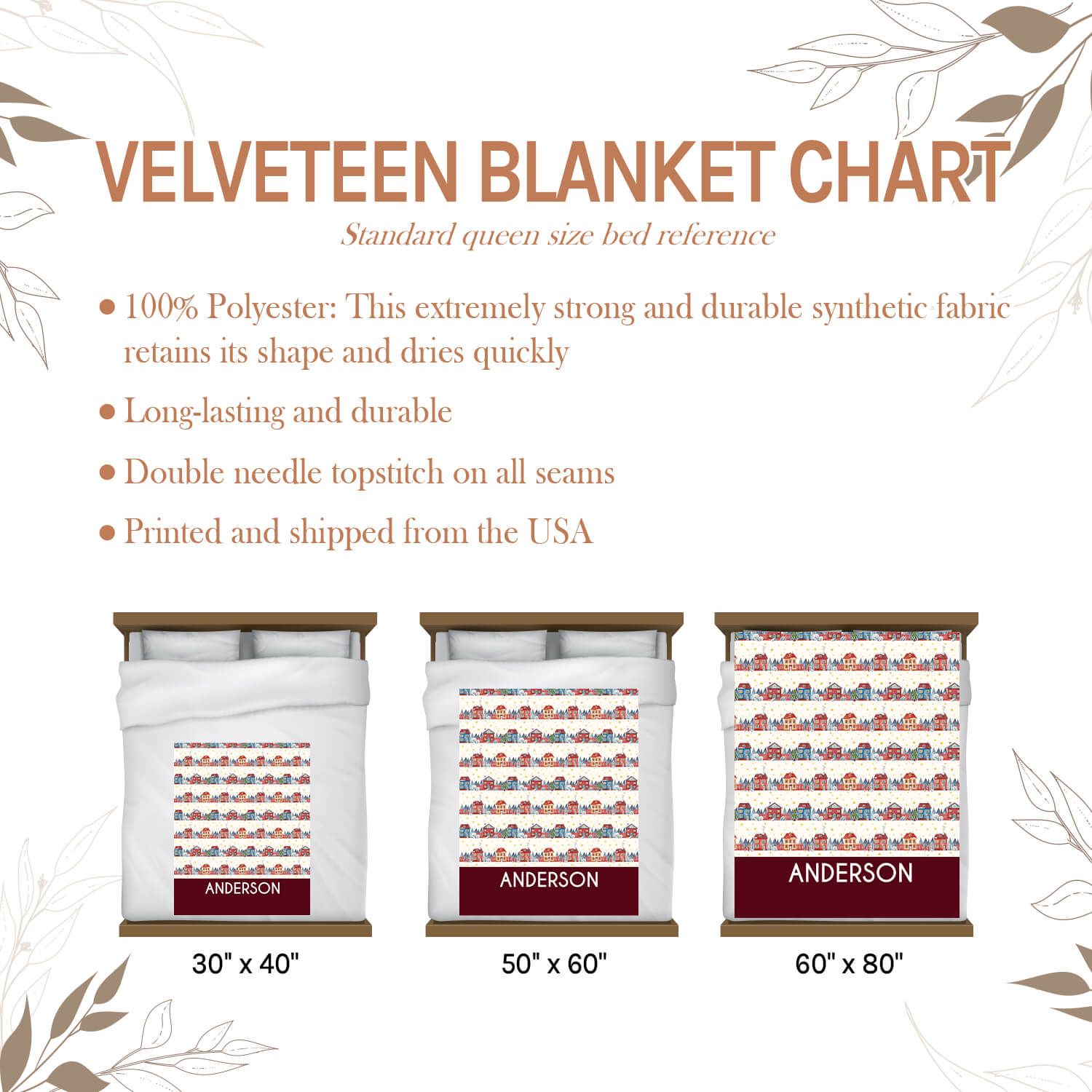 Traditional Rustic Winter - Personalized Christmas gift For Family - Custom Blanket - Elizabethfashions