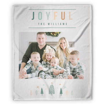 Joyful - Personalized Christmas gift For Family - Custom Blanket - Elizabethfashions