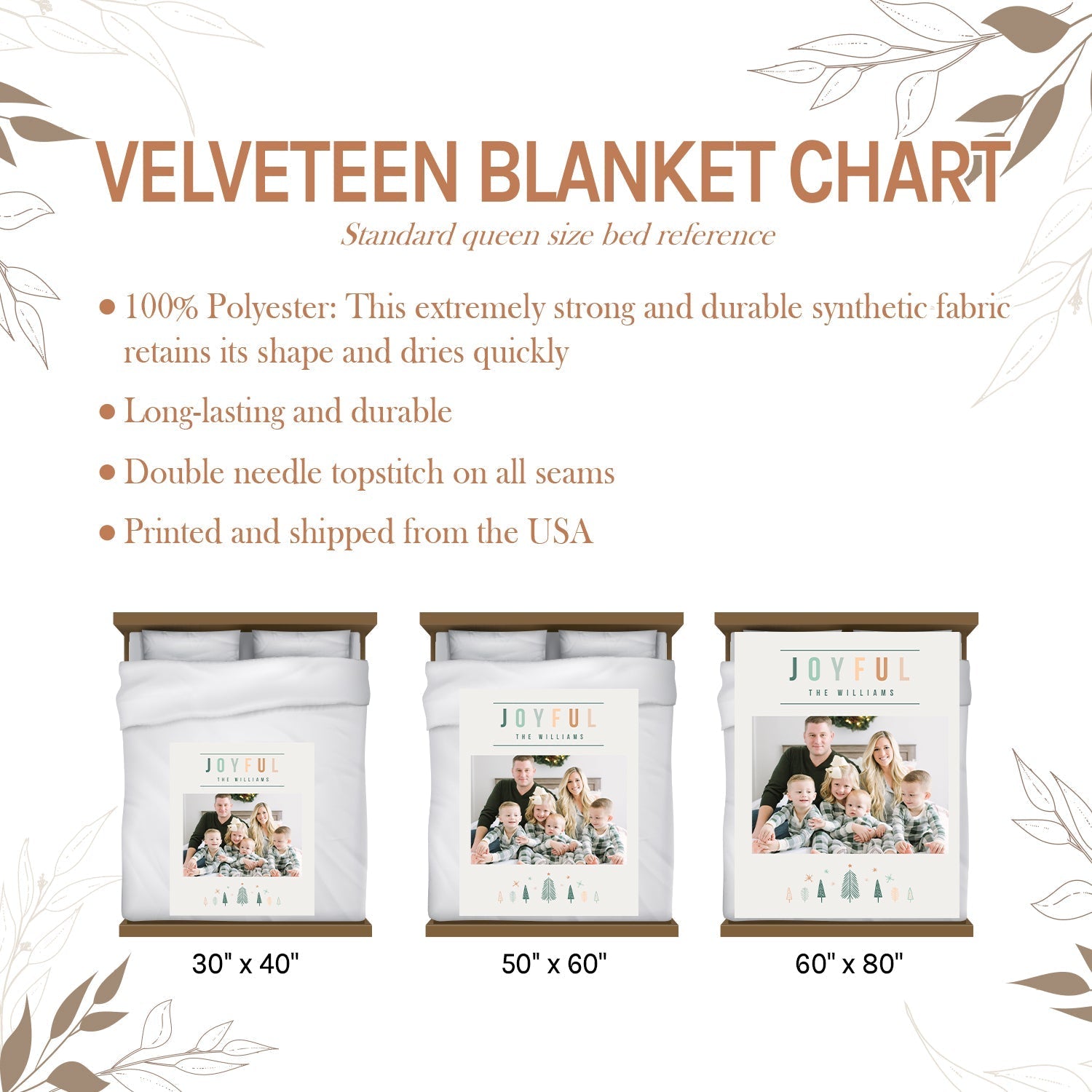 Joyful - Personalized Christmas gift For Family - Custom Blanket - Elizabethfashions