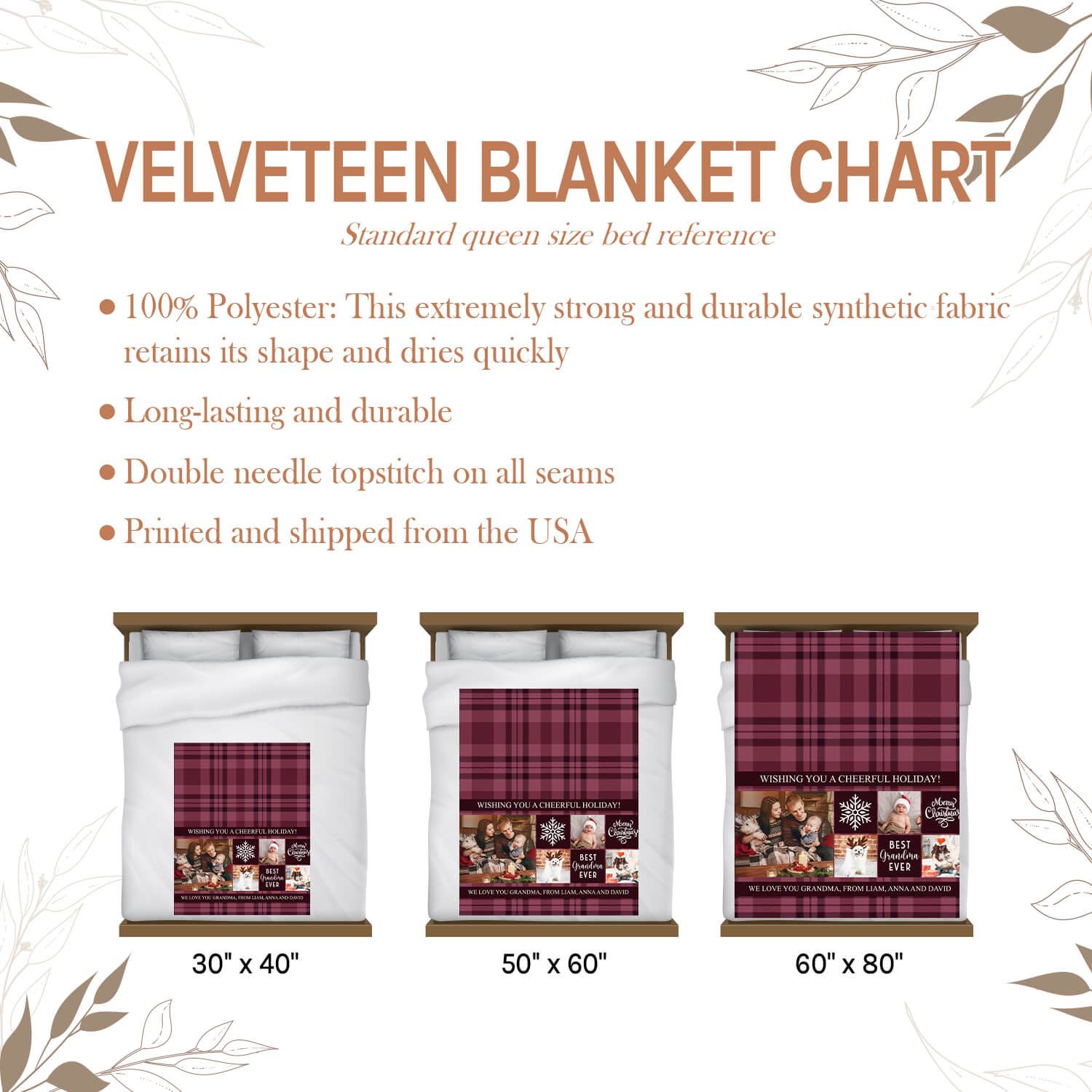 Best Grandma Ever - Personalized Christmas gift For Grandma - Custom Blanket - Elizabethfashions