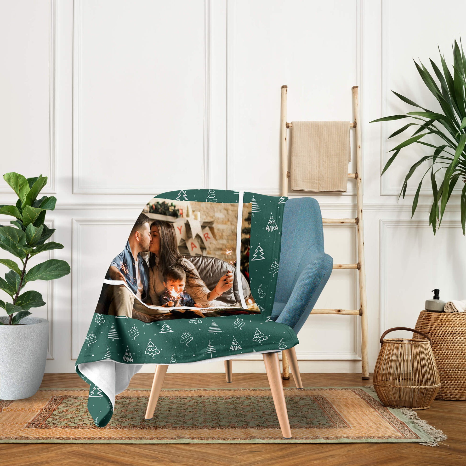 Joyful, Merry, Blessed - Personalized Christmas gift For Family - Custom Blanket - Elizabethfashions