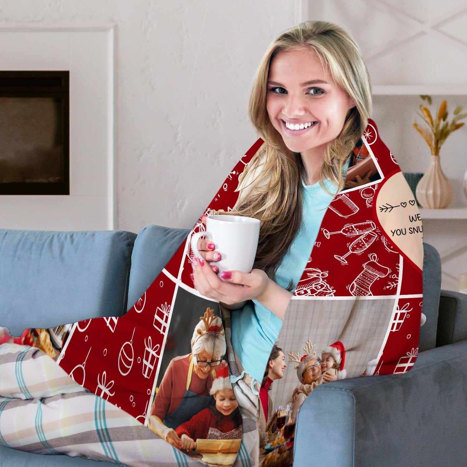 Snuggle This Blanket - Personalized Christmas gift For Grandma - Custom Blanket - Elizabethfashions