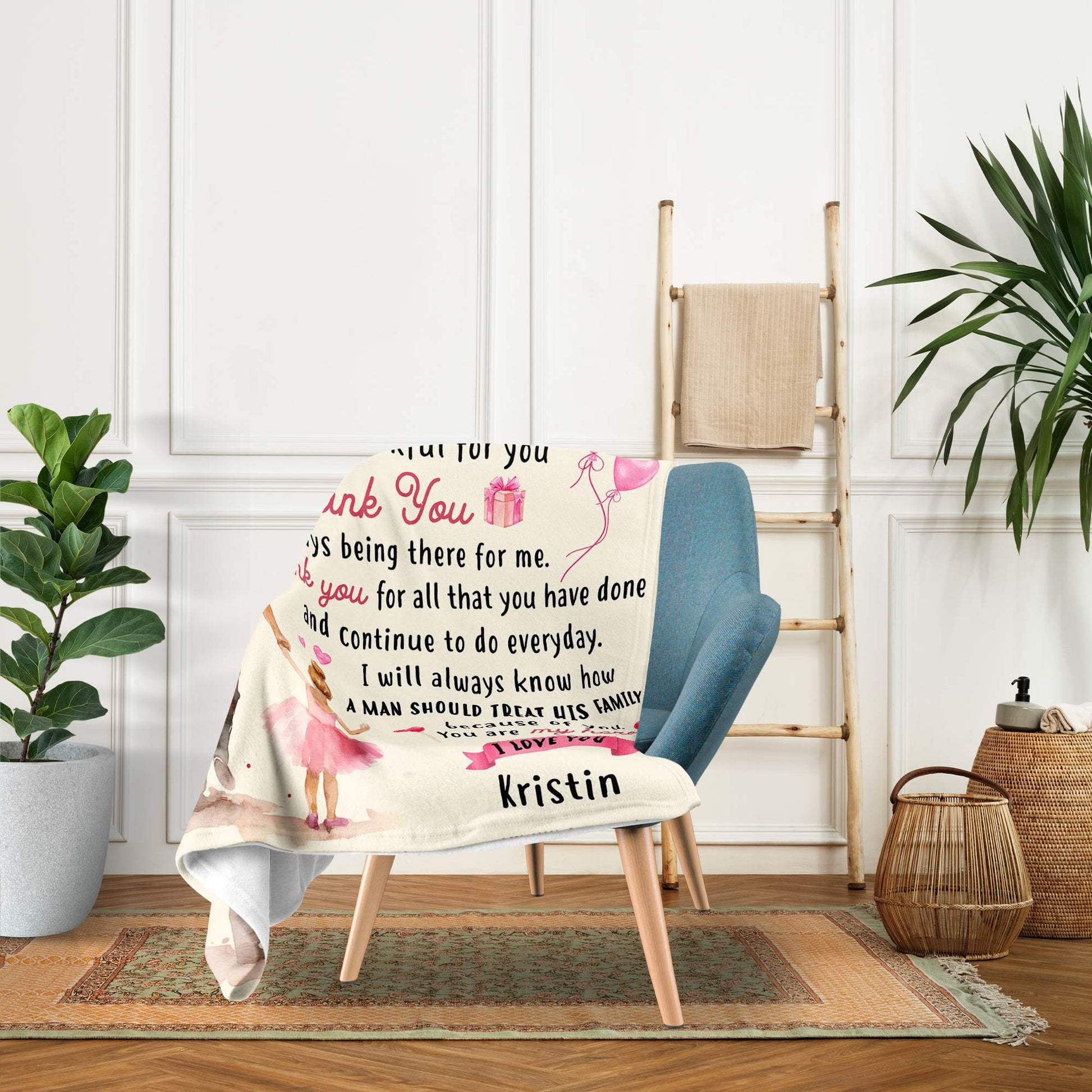 My Dear Bonus Dad - Personalized Father's Day, Birthday or Christmas gift For Step Dad - Custom Blanket - Elizabethfashions