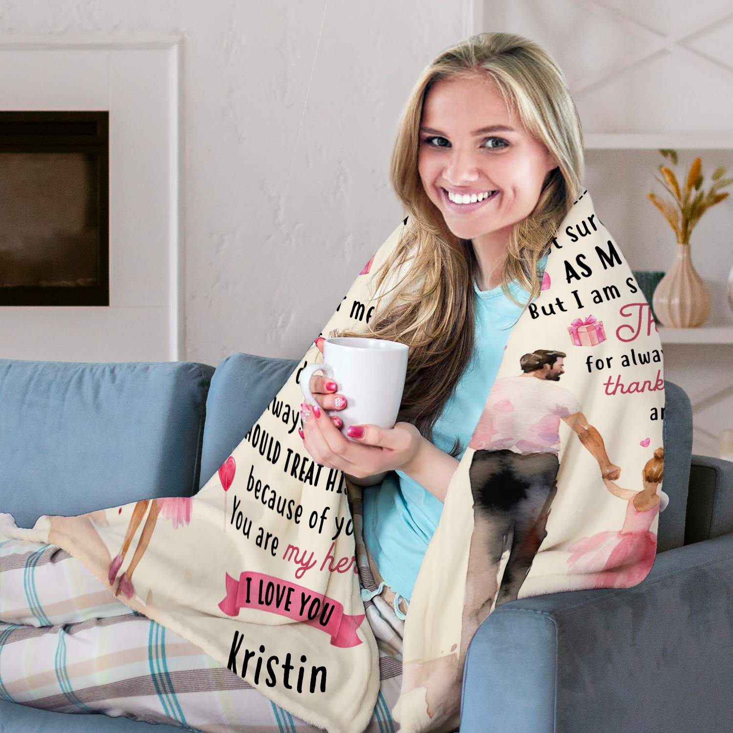 My Dear Bonus Dad - Personalized Father's Day, Birthday or Christmas gift For Step Dad - Custom Blanket - Elizabethfashions