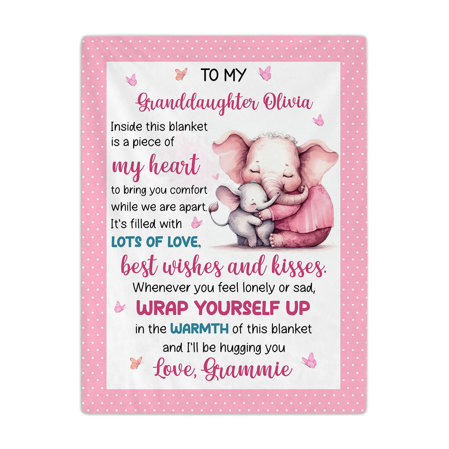 Personalized Swaddle - Birthday gift For Granddaughter - Custom Baby Blanket - Elizabethfashions