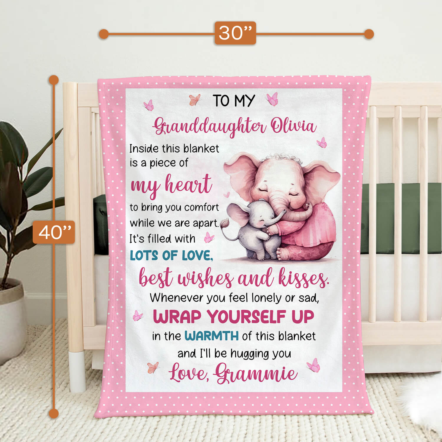 Personalized Swaddle - Birthday gift For Granddaughter - Custom Baby Blanket - Elizabethfashions