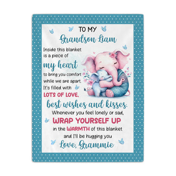 Personalized Swaddle Blanket - Birthday gift For Grandson - Custom Baby Blanket - Elizabethfashions