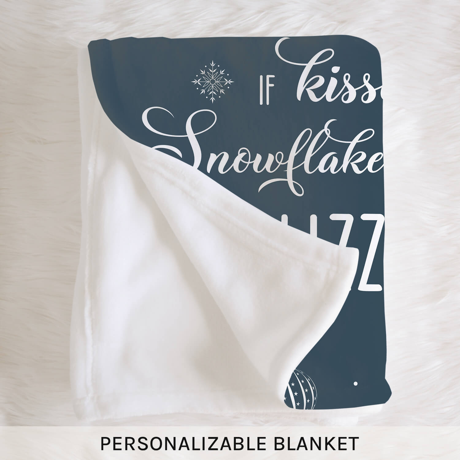 If Snows Were Kisses - Personalized Christmas gift For Long Distance Boyfriend or Girlfriend - Custom Blanket - Elizabethfashions