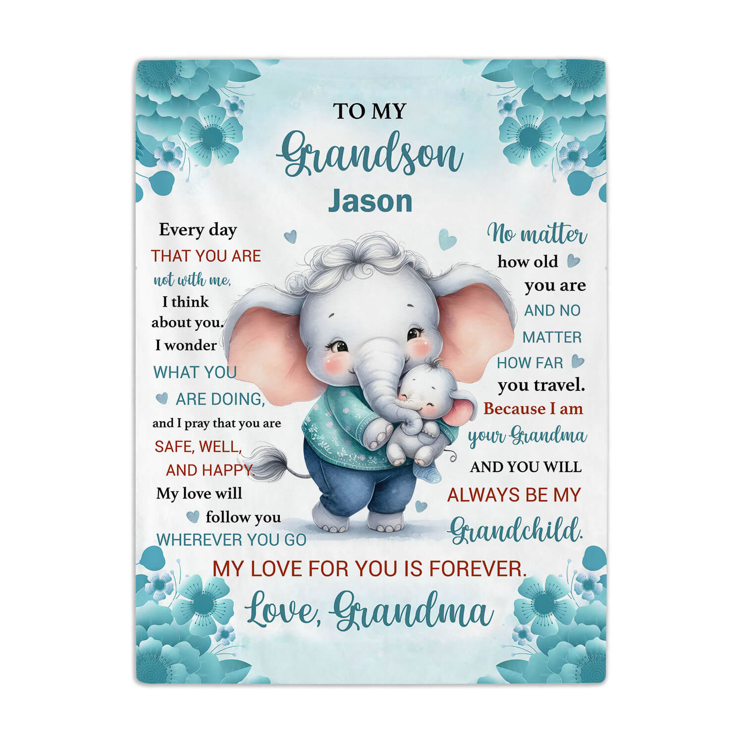 Custom Swaddle - Personalized Birthday Gift for Grandson - Baby Blanket - Elizabethfashions