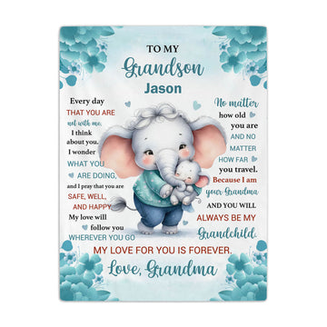 Custom Swaddle - Personalized Birthday Gift for Grandson - Baby Blanket - Elizabethfashions