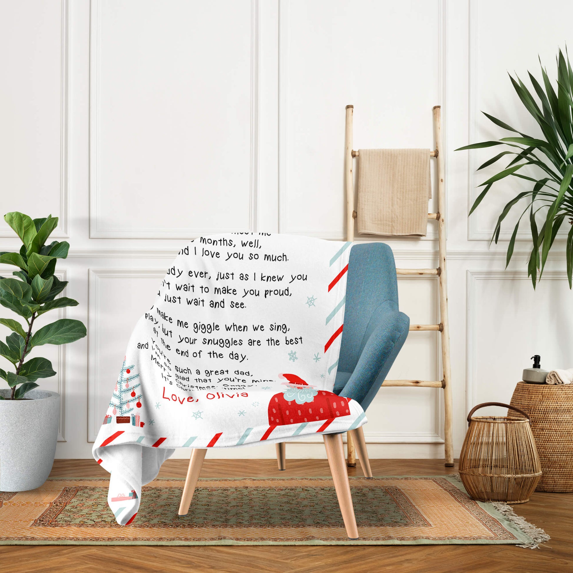 First Christmas As My Daddy - Personalized First Christmas gift For New Dad - Custom Blanket - Elizabethfashions