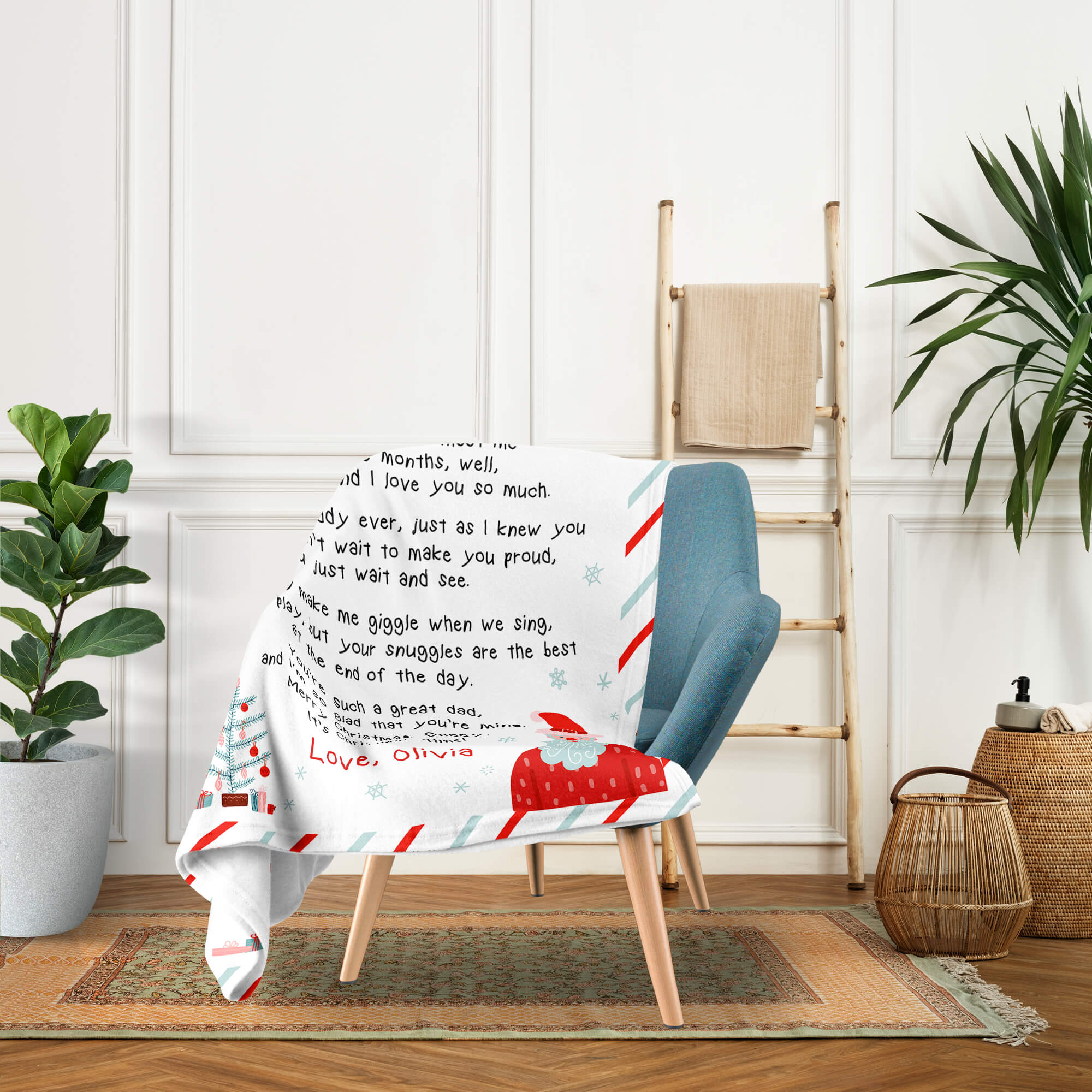 First Christmas As My Daddy - Personalized First Christmas gift For New Dad - Custom Blanket - Elizabethfashions