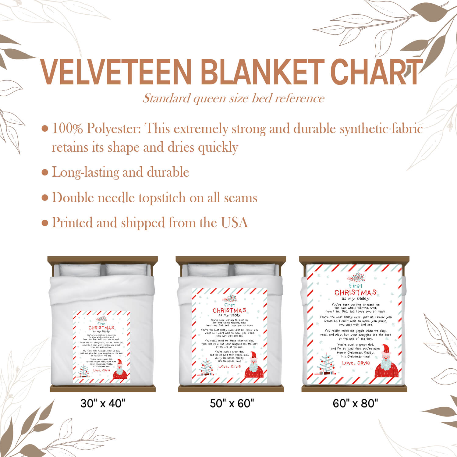 First Christmas As My Daddy - Personalized First Christmas gift For New Dad - Custom Blanket - Elizabethfashions