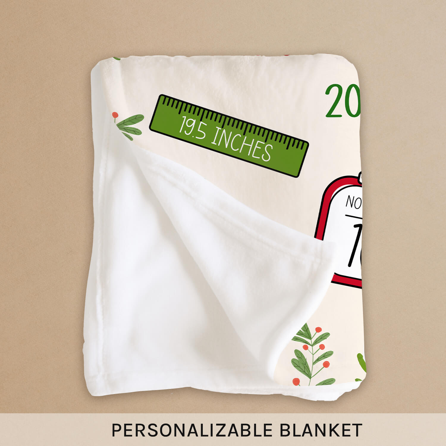 First Christmas - Personalized First Christmas gift For Baby - Custom Baby Blanket - Elizabethfashions