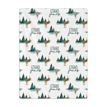 Personalized Deer Blanket - Birthday gift For Baby - Custom Baby Blanket - Elizabethfashions
