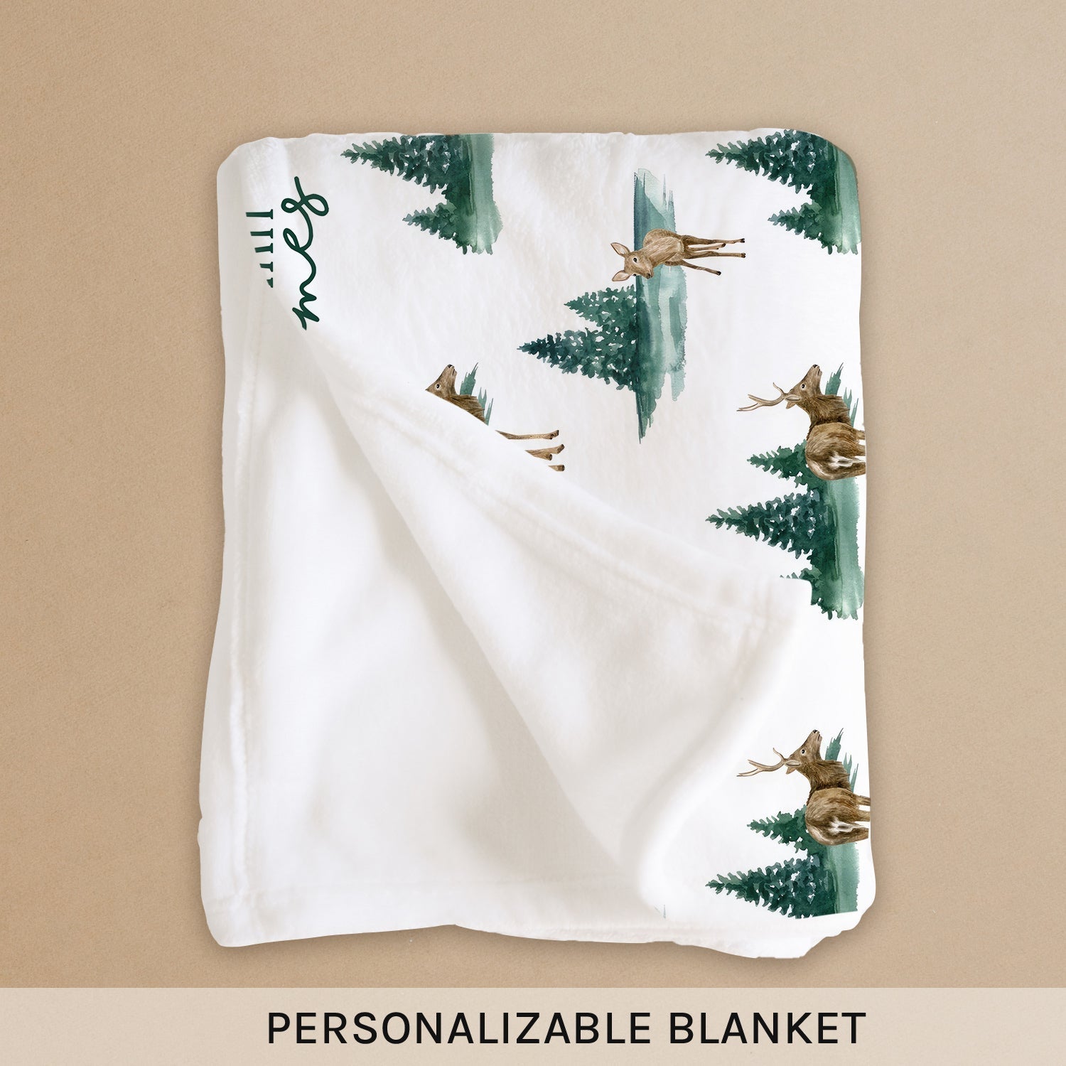 Personalized Deer Blanket - Birthday gift For Baby - Custom Baby Blanket - Elizabethfashions