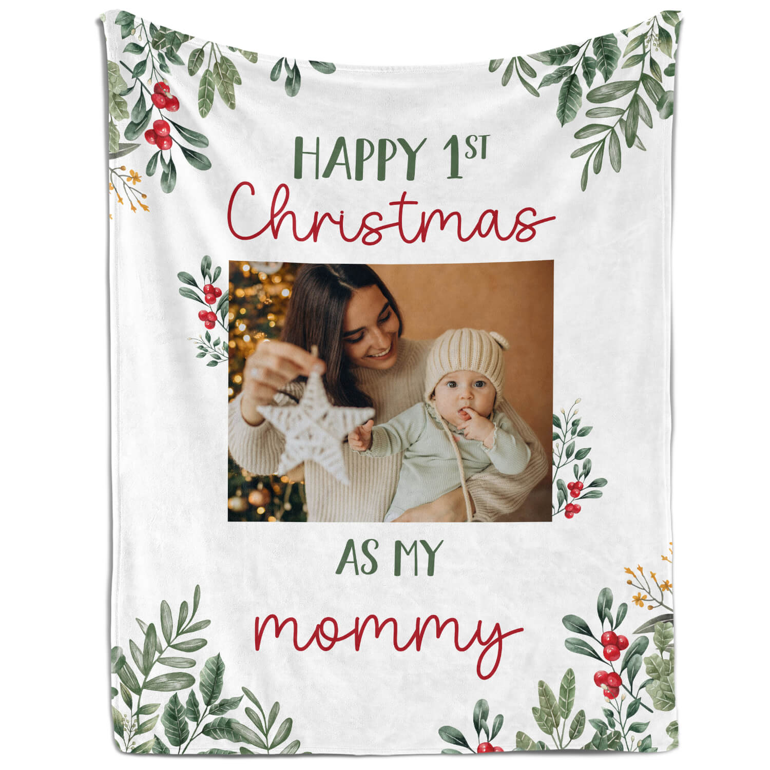 Happy 1st Christmas As My Mommy - Personalized First Christmas gift For New Mom - Custom Blanket - Elizabethfashions