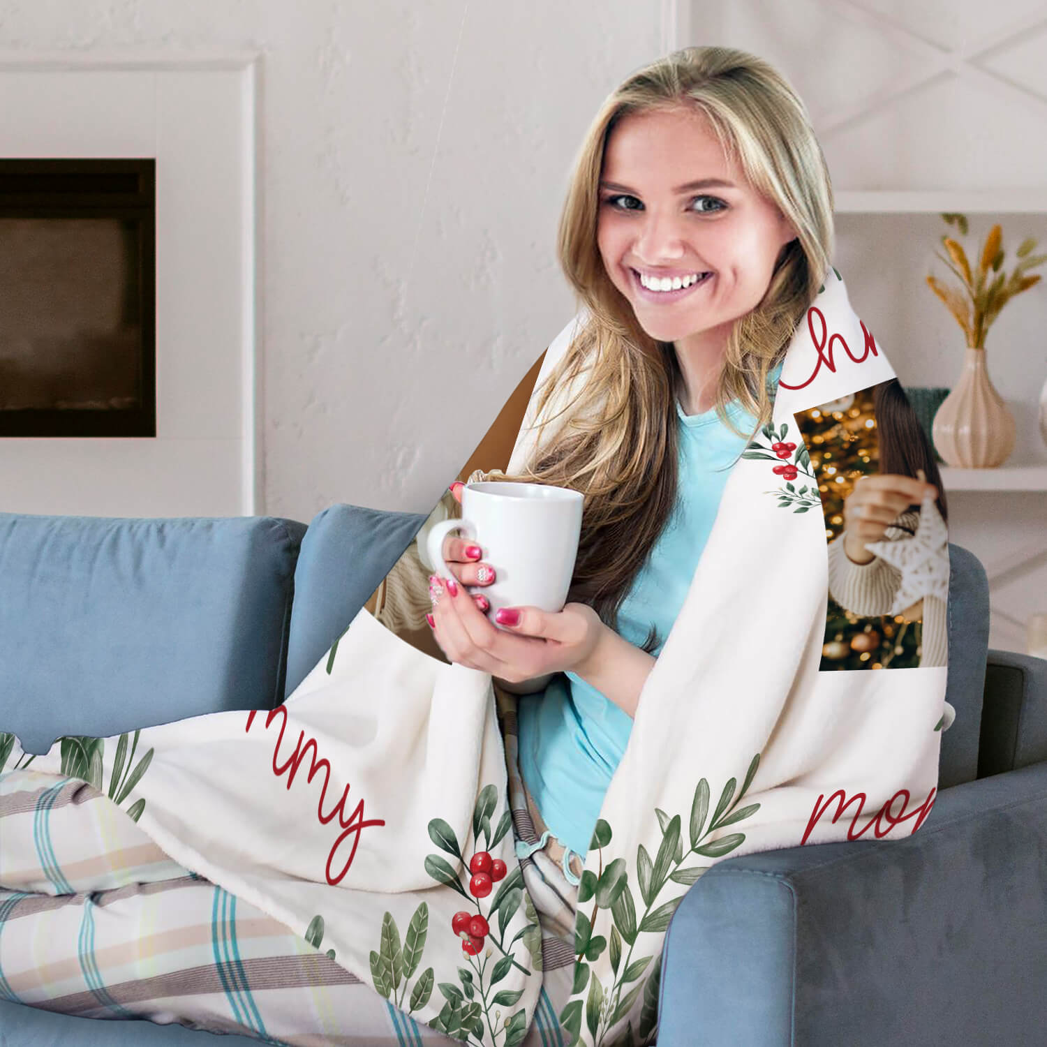 Happy 1st Christmas As My Mommy - Personalized First Christmas gift For New Mom - Custom Blanket - Elizabethfashions