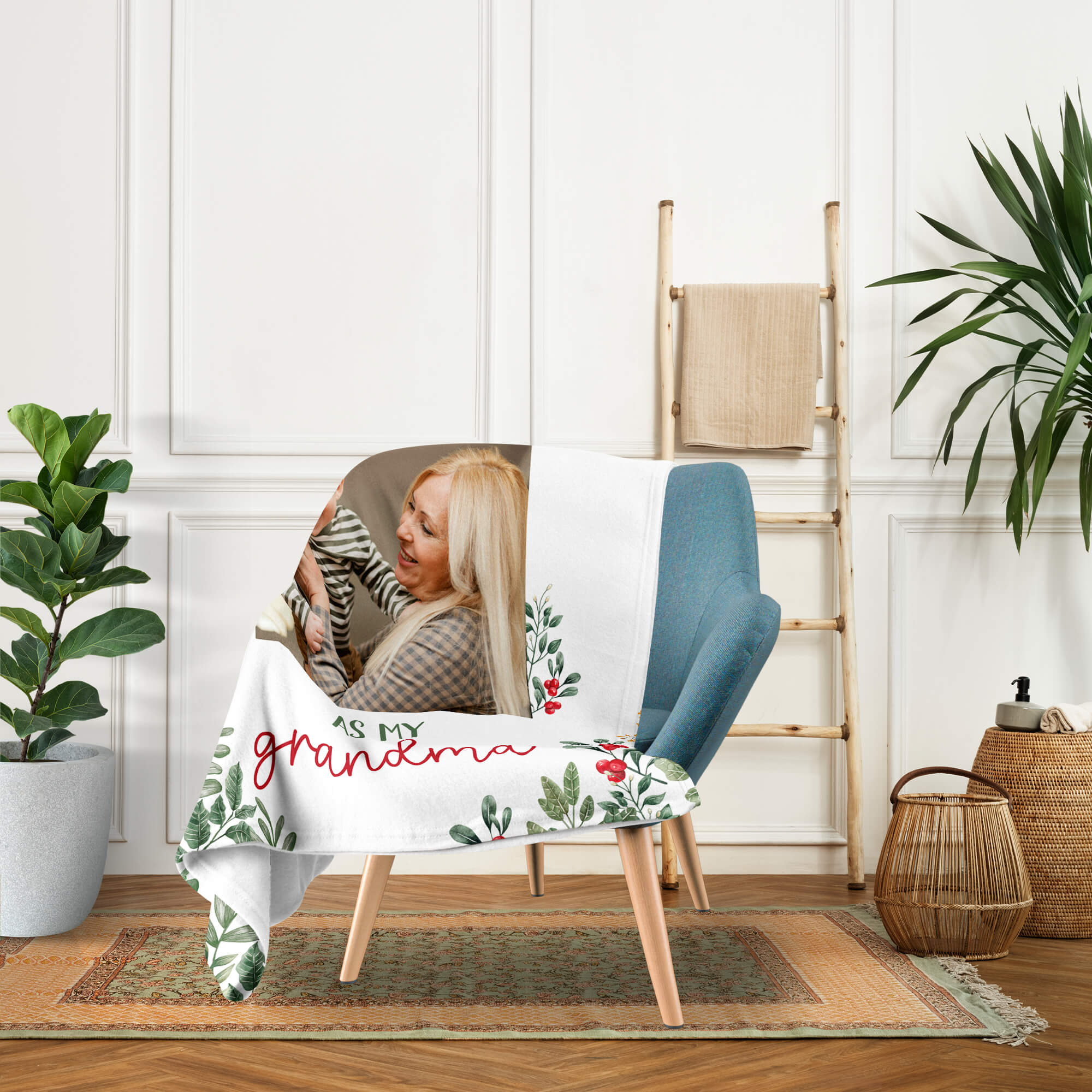 Happy 1st Christmas As My Grandma - Personalized First Christmas gift For Grandma - Custom Blanket - Elizabethfashions