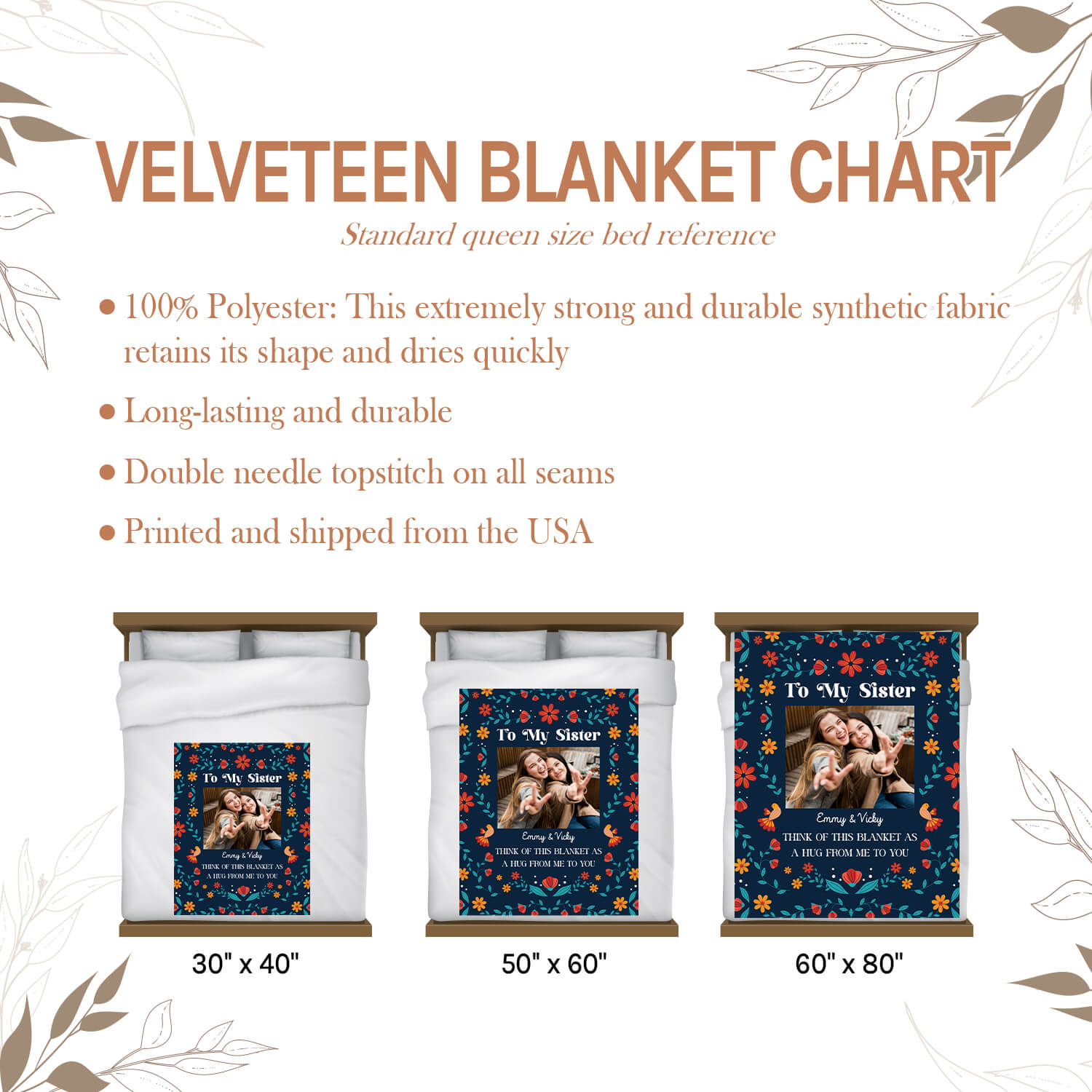 To My Sister - Personalized Birthday or Christmas gift For Sister - Custom Blanket - Elizabethfashions