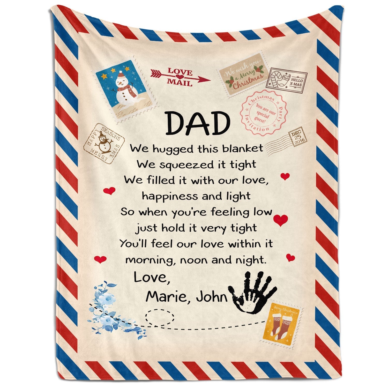 Dad - Personalized Christmas gift For Dad - Custom Blanket - Elizabethfashions