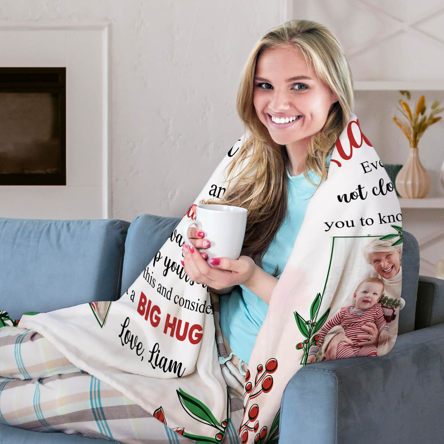 To My Grandma - Personalized Christmas gift For Grandma - Custom Blanket - Elizabethfashions