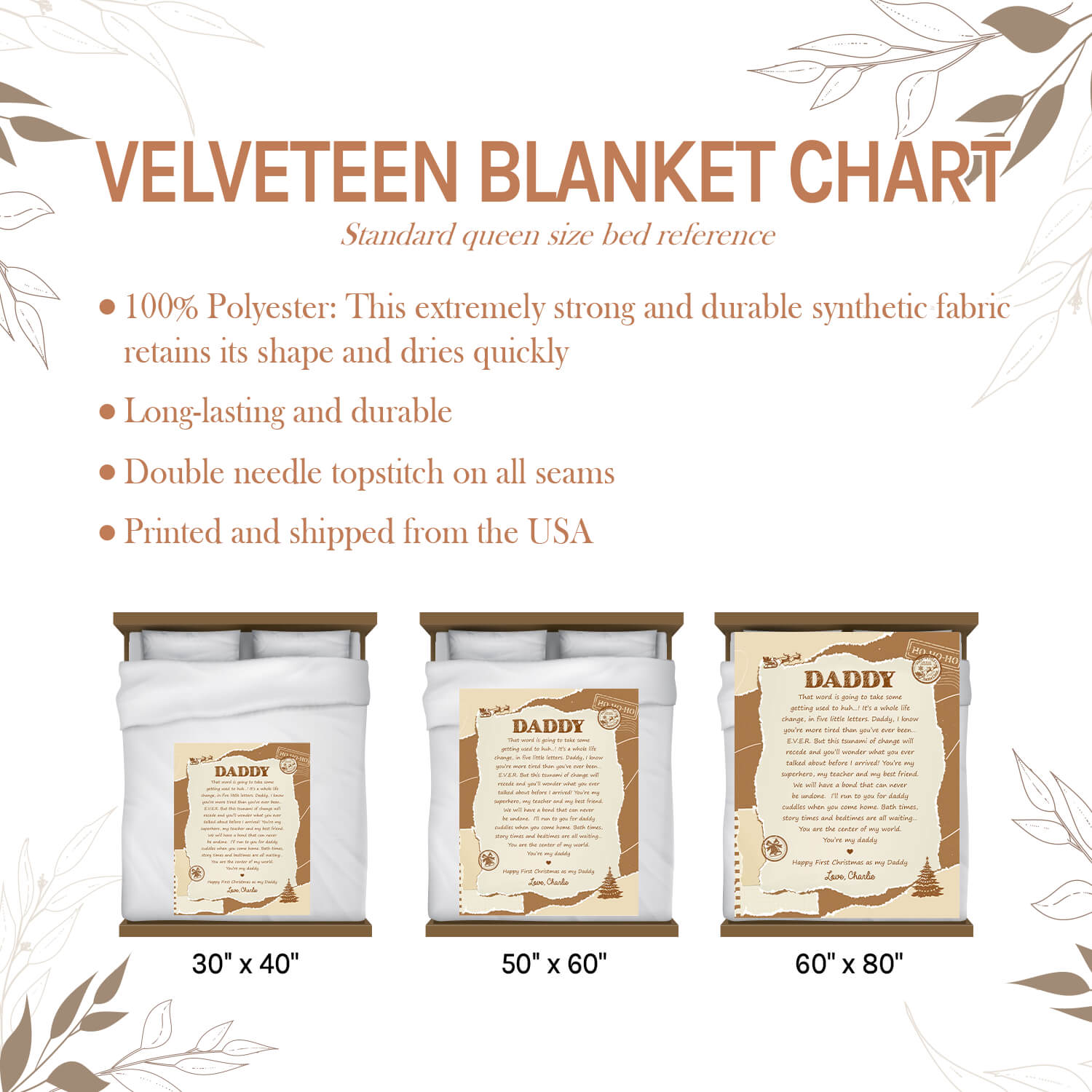 Daddy - Personalized First Christmas gift For New Dad - Custom Blanket - Elizabethfashions