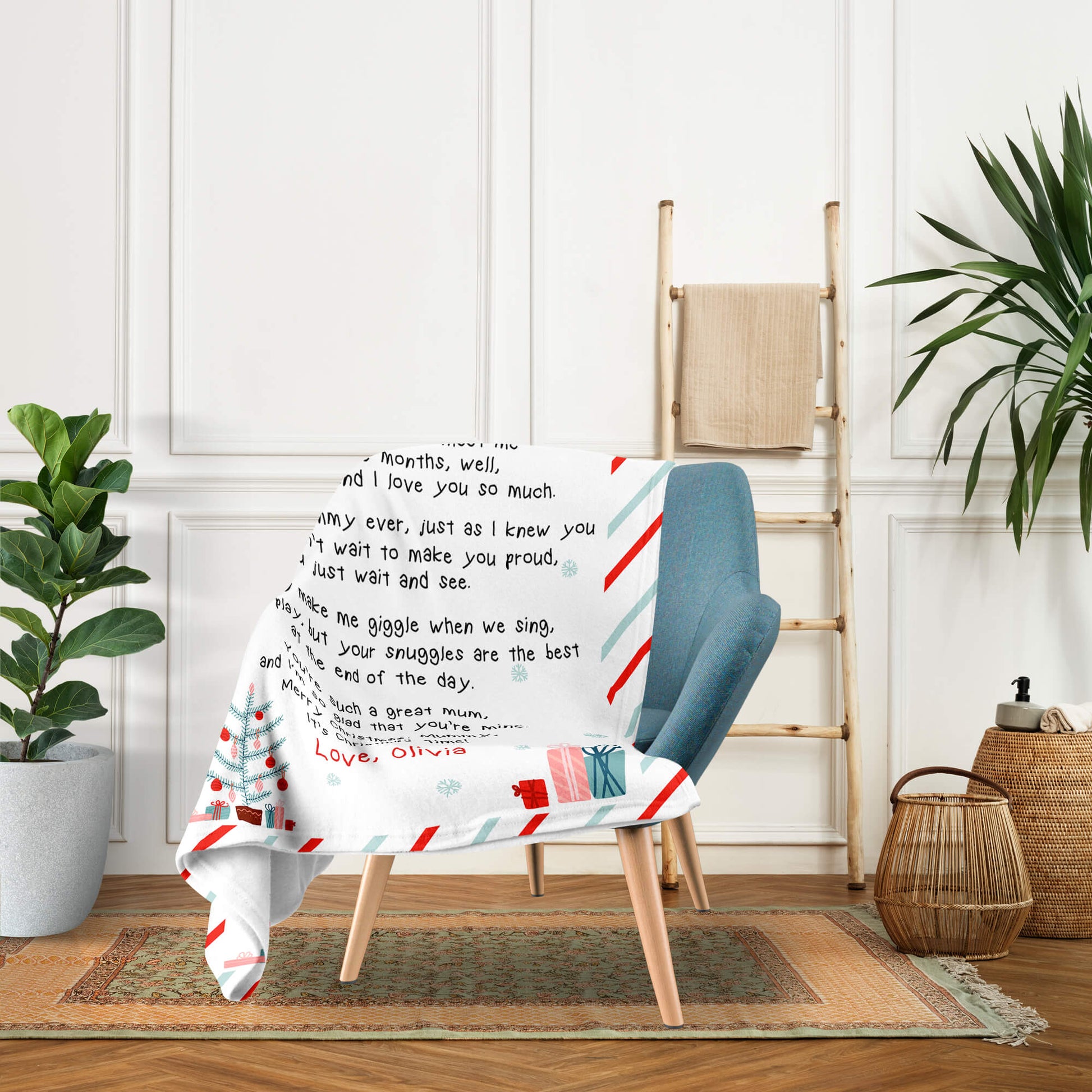 First Christmas As My Daddy - Personalized First Christmas gift For New Mom - Custom Blanket - Elizabethfashions