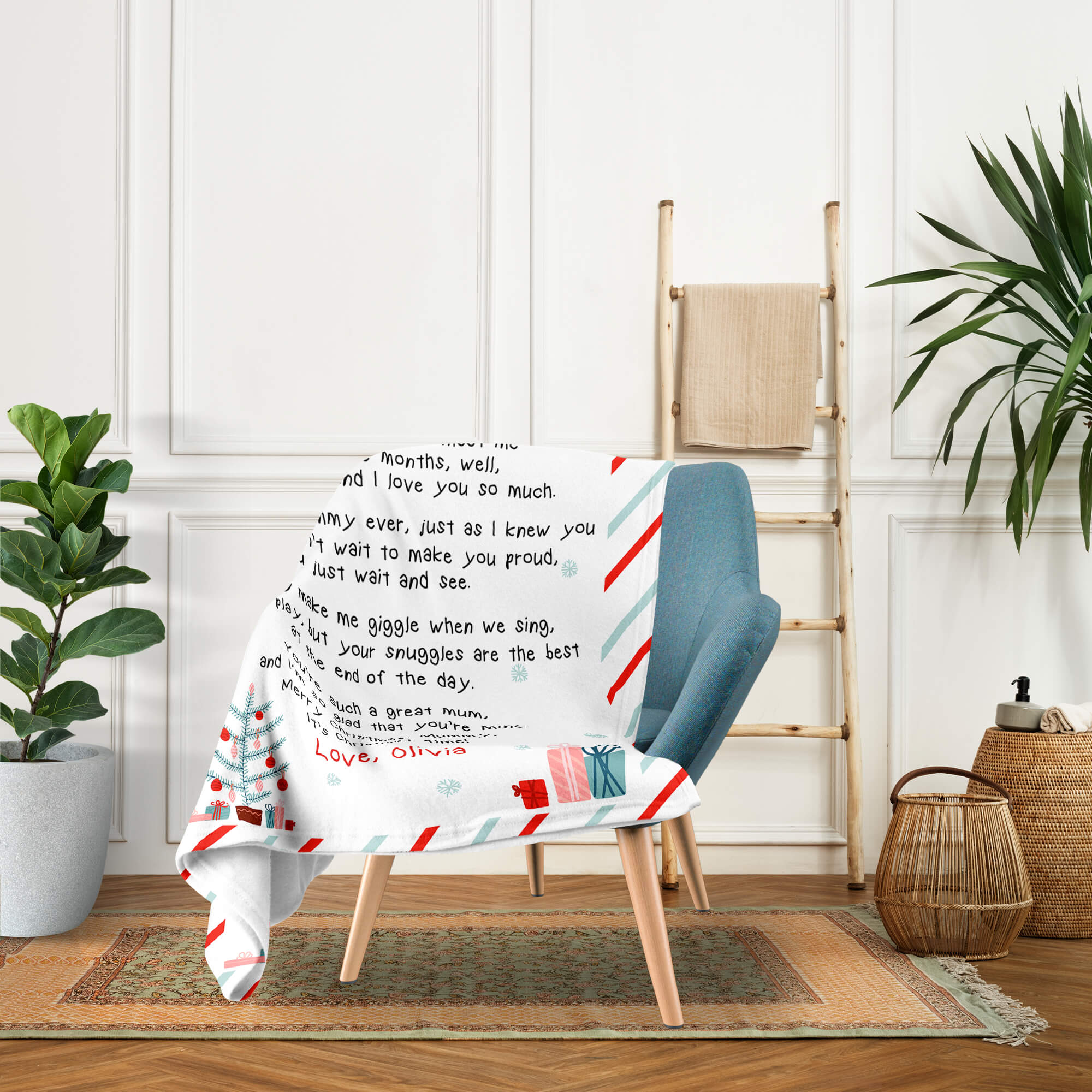 First Christmas As My Daddy - Personalized First Christmas gift For New Mom - Custom Blanket - Elizabethfashions