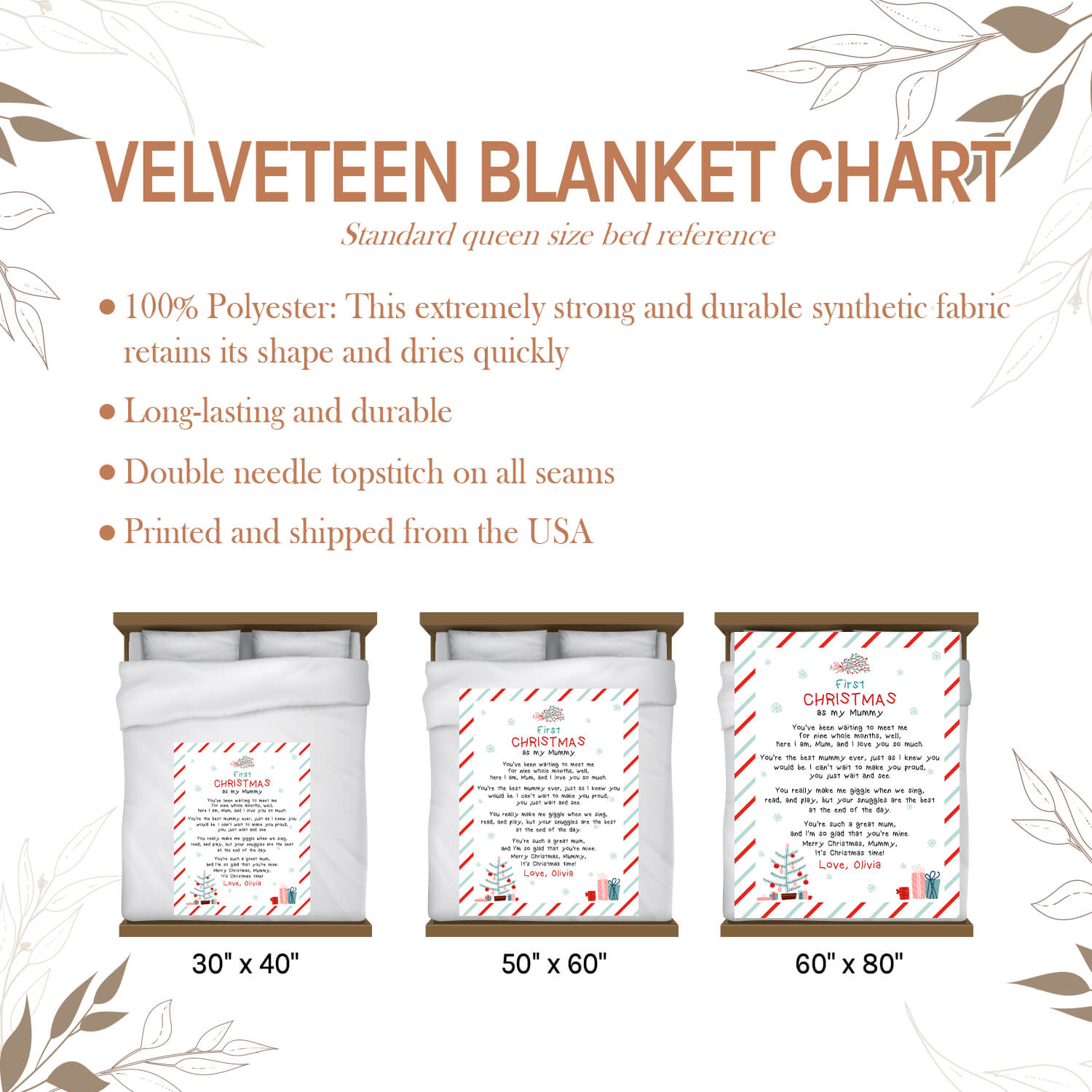 First Christmas As My Daddy - Personalized First Christmas gift For New Mom - Custom Blanket - Elizabethfashions