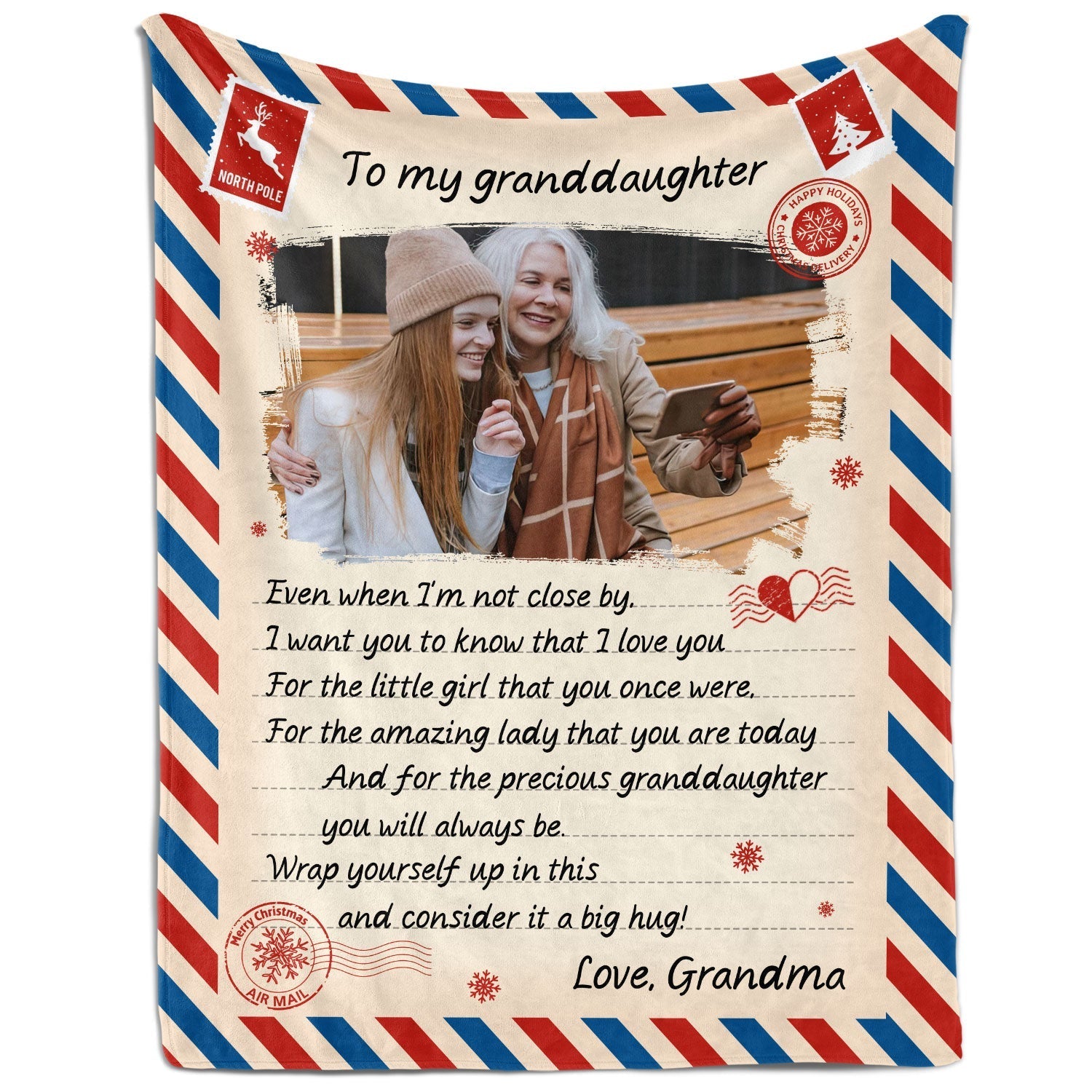 To My Granddaughter - Personalized Christmas gift For Granddaughter - Custom Blanket - Elizabethfashions