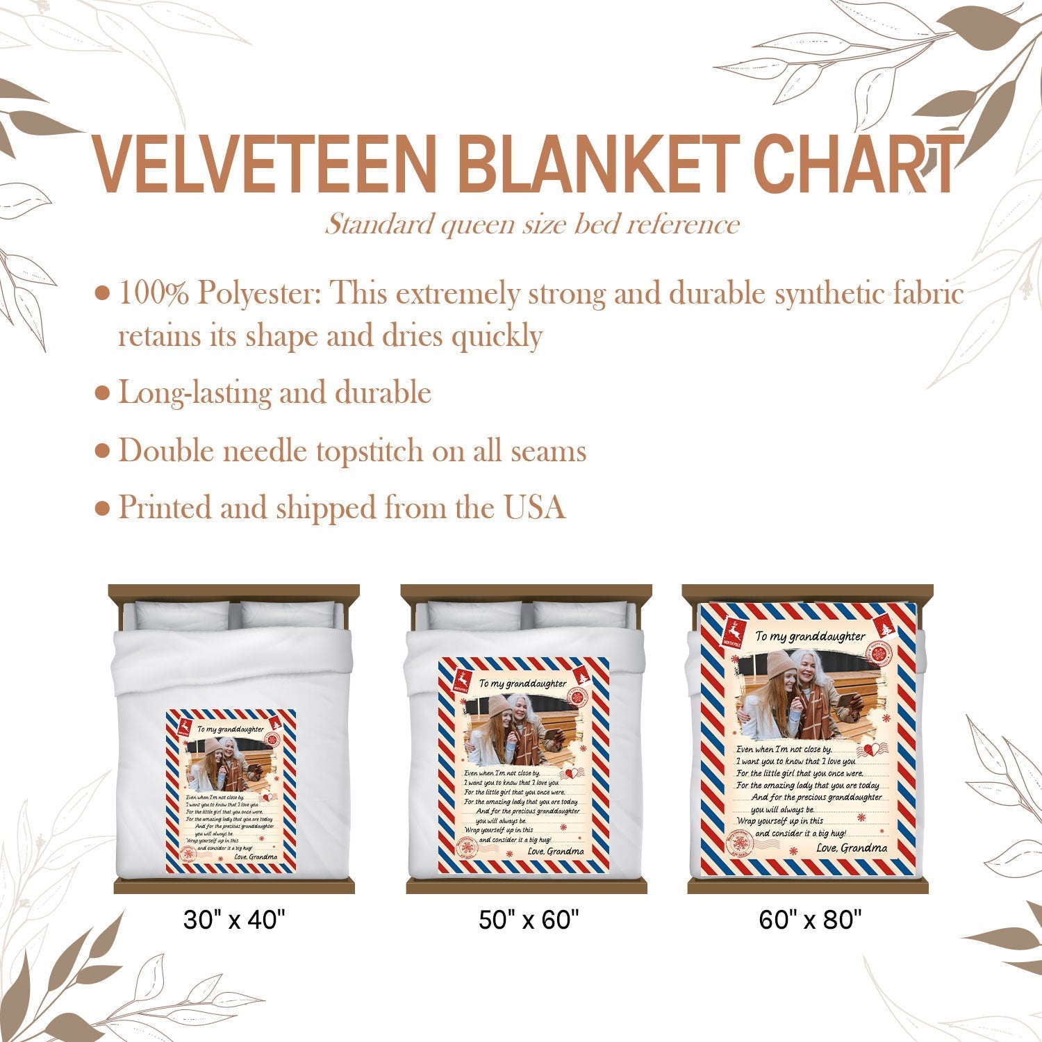 To My Granddaughter - Personalized Christmas gift For Granddaughter - Custom Blanket - Elizabethfashions