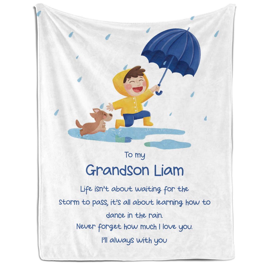Learning How To Dance In The Rain - Personalized Birthday or Christmas gift For Grandson - Custom Blanket - Elizabethfashions