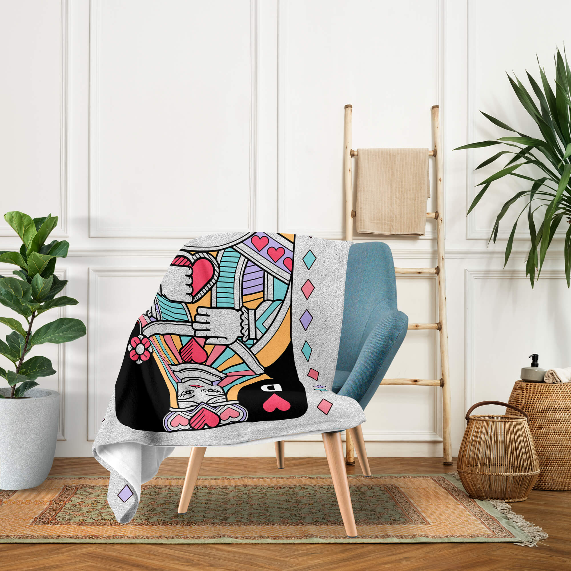 Poker Card - Personalized Anniversary or Valentine's Day gift For Boyfriend or Girlfriend - Custom Blanket - Elizabethfashions